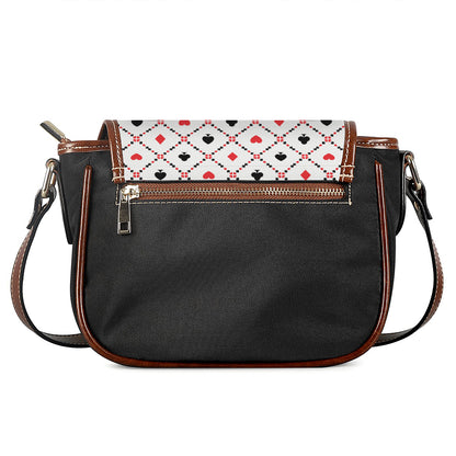 Poker Playing Card Suits Pattern Print Saddle Bag