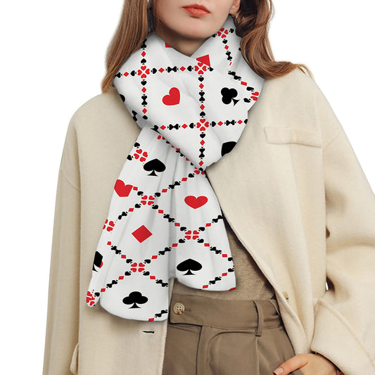 Poker Playing Card Suits Pattern Print Scarf