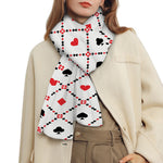 Poker Playing Card Suits Pattern Print Scarf