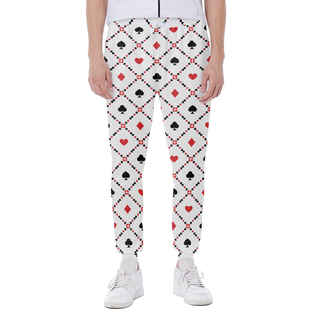 Poker Playing Card Suits Pattern Print Scuba Joggers