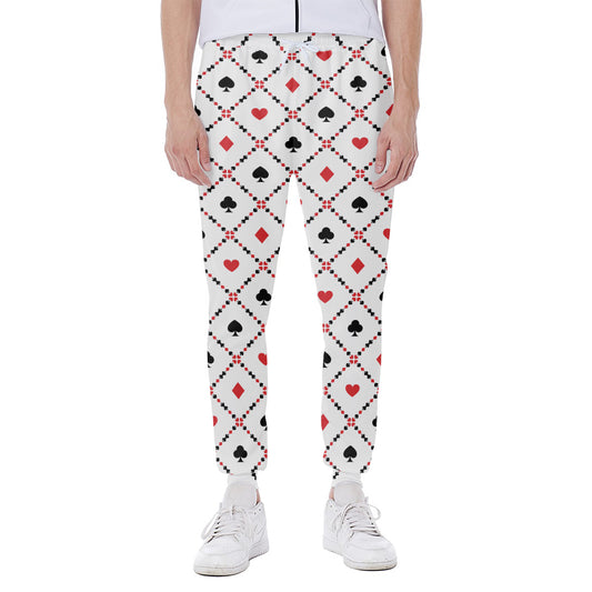 Poker Playing Card Suits Pattern Print Scuba Joggers