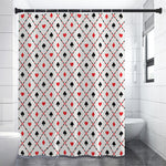 Poker Playing Card Suits Pattern Print Shower Curtain