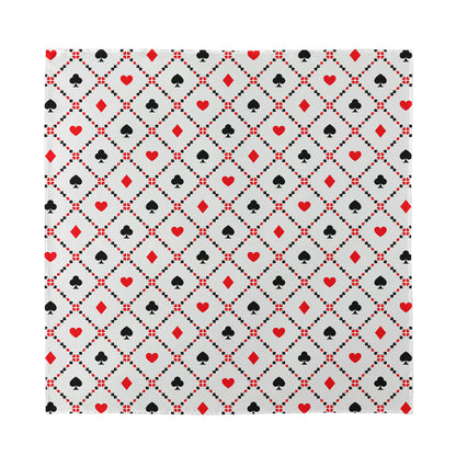 Poker Playing Card Suits Pattern Print Silk Bandana