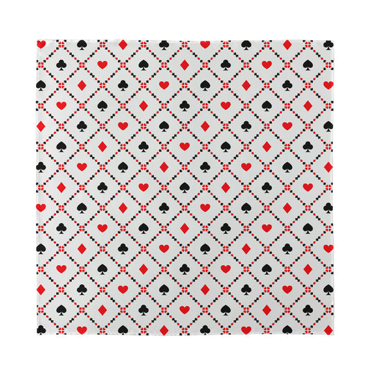 Poker Playing Card Suits Pattern Print Silk Bandana