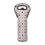Poker Playing Card Suits Pattern Print Single Neoprene Wine Tote