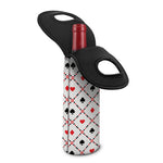 Poker Playing Card Suits Pattern Print Single Neoprene Wine Tote