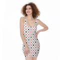 Poker Playing Card Suits Pattern Print Sleeveless Bodycon Dress