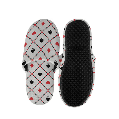 Poker Playing Card Suits Pattern Print Slippers