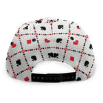 Poker Playing Card Suits Pattern Print Snapback Cap