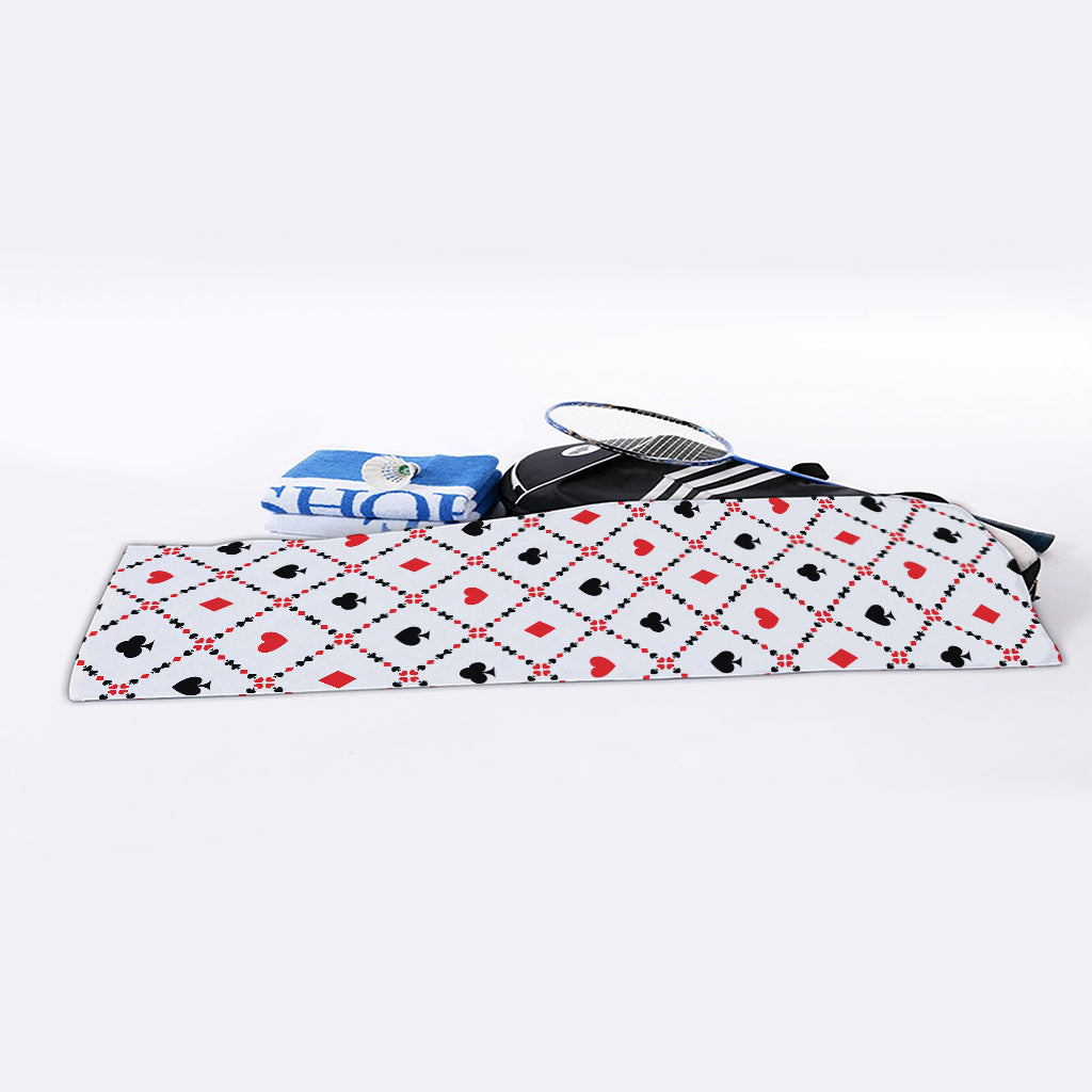 Poker Playing Card Suits Pattern Print Sports Towel