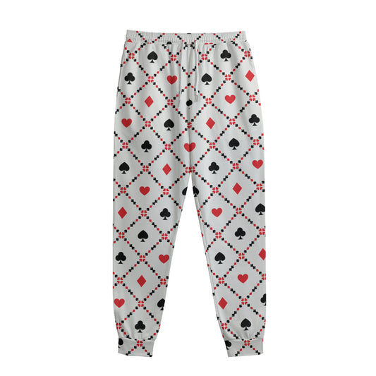 Poker Playing Card Suits Pattern Print Sweatpants