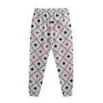 Poker Playing Card Suits Pattern Print Sweatpants