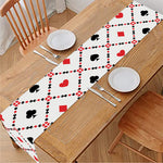 Poker Playing Card Suits Pattern Print Table Runner