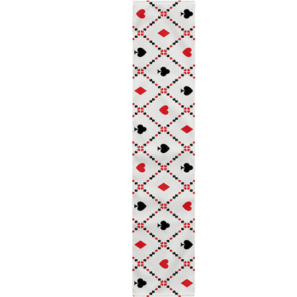 Poker Playing Card Suits Pattern Print Table Runner