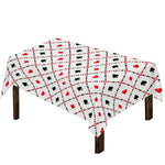 Poker Playing Card Suits Pattern Print Tablecloth