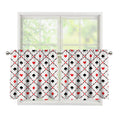 Poker Playing Card Suits Pattern Print Tier Curtains