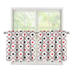 Poker Playing Card Suits Pattern Print Tier Curtains