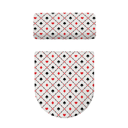Poker Playing Card Suits Pattern Print Toilet Lid And Tank Cover Set
