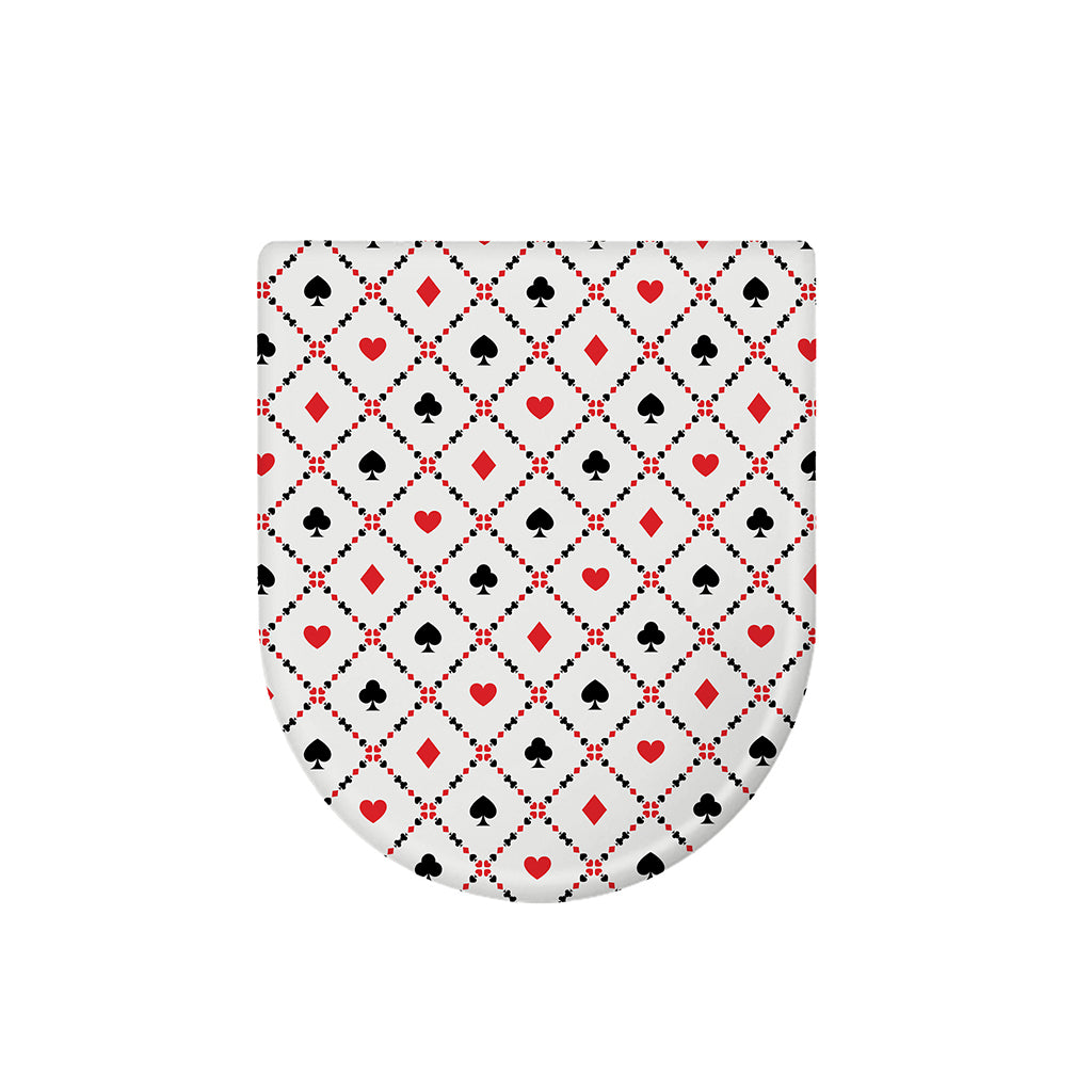 Poker Playing Card Suits Pattern Print Toilet Lid Cover