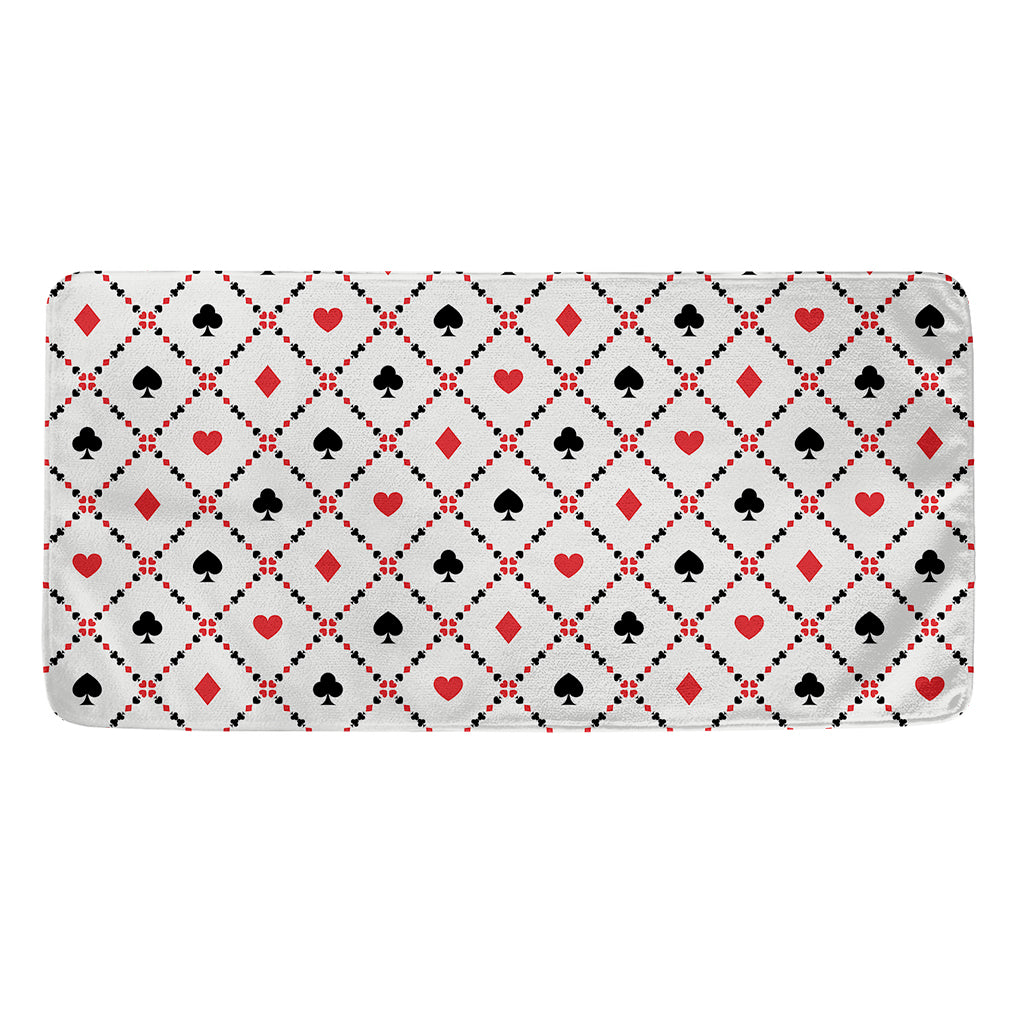 Poker Playing Card Suits Pattern Print Towel