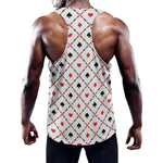 Poker Playing Card Suits Pattern Print Training Tank Top