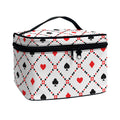 Poker Playing Card Suits Pattern Print Travel Makeup Bag
