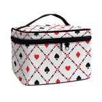 Poker Playing Card Suits Pattern Print Travel Makeup Bag