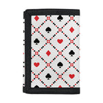 Poker Playing Card Suits Pattern Print Trifold Wallet