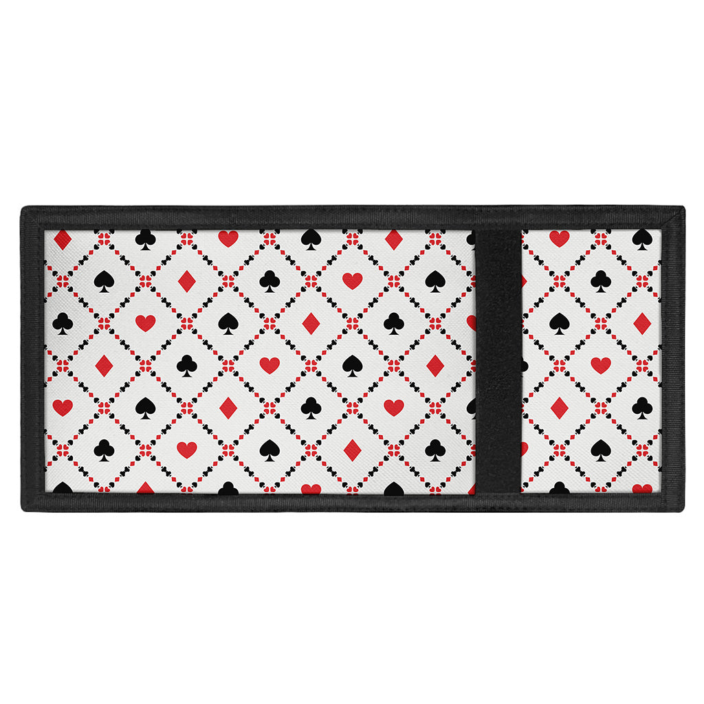 Poker Playing Card Suits Pattern Print Trifold Wallet