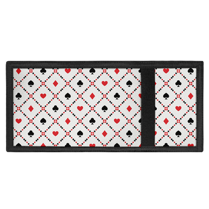 Poker Playing Card Suits Pattern Print Trifold Wallet