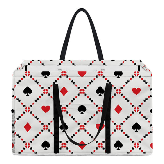 Poker Playing Card Suits Pattern Print Utility Tote Bag