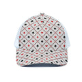 Poker Playing Card Suits Pattern Print White Mesh Trucker Hat