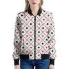 Poker Playing Card Suits Pattern Print Women's Bomber Jacket