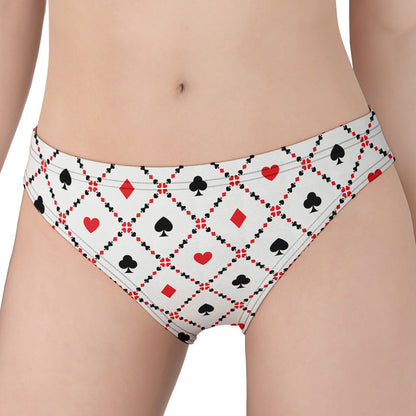 Poker Playing Card Suits Pattern Print Women's Panties
