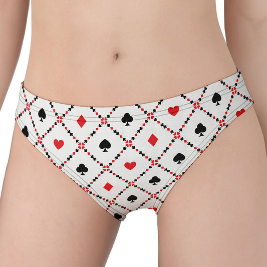 Poker Playing Card Suits Pattern Print Women's Panties