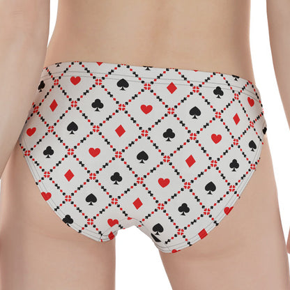 Poker Playing Card Suits Pattern Print Women's Panties