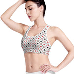 Poker Playing Card Suits Pattern Print Women's Sports Bra