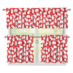 Polar Bear And Snowflake Pattern Print 3 Piece Kitchen Curtains