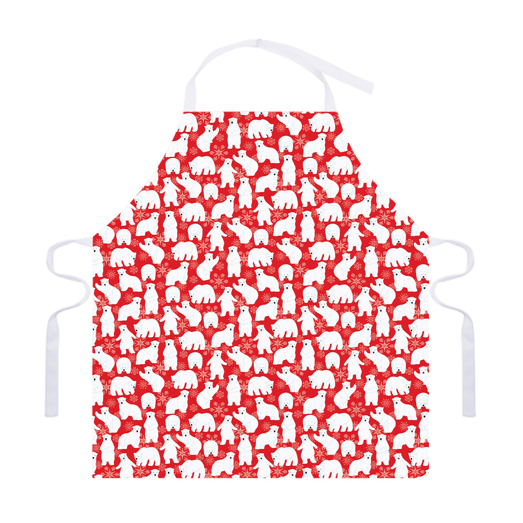Polar Bear And Snowflake Pattern Print Adjustable Apron