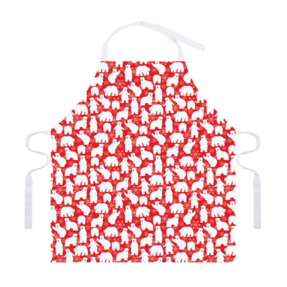 Polar Bear And Snowflake Pattern Print Adjustable Apron