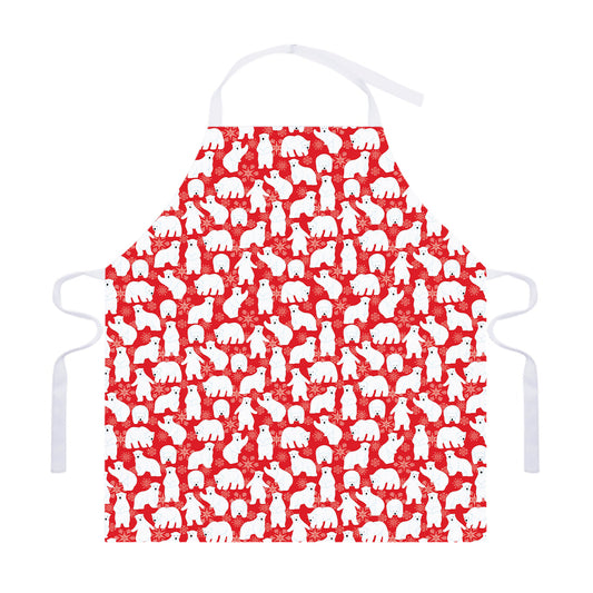 Polar Bear And Snowflake Pattern Print Adjustable Apron