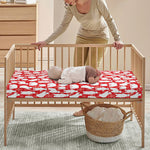 Polar Bear And Snowflake Pattern Print Baby Crib Sheet