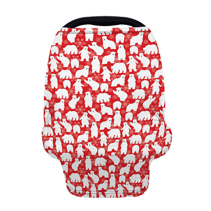 Polar Bear And Snowflake Pattern Print Baby Seat Cover