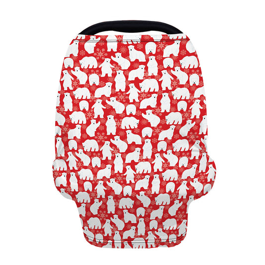 Polar Bear And Snowflake Pattern Print Baby Seat Cover