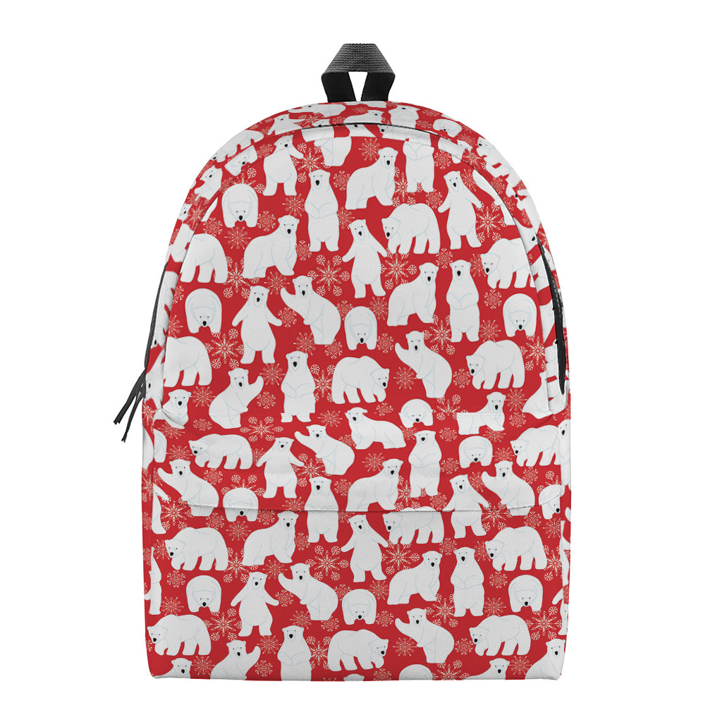 Polar Bear And Snowflake Pattern Print Backpack