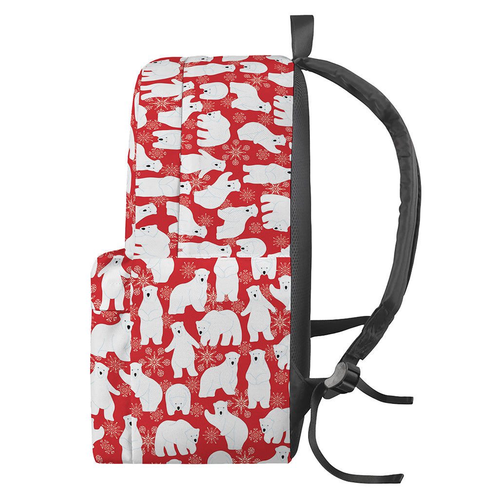 Polar Bear And Snowflake Pattern Print Backpack