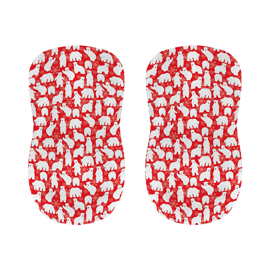 Polar Bear And Snowflake Pattern Print Bar Stool Covers