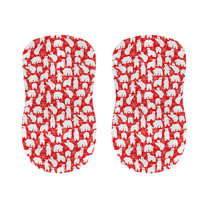 Polar Bear And Snowflake Pattern Print Bar Stool Covers