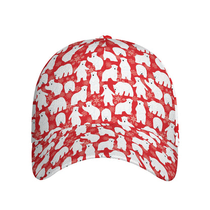 Polar Bear And Snowflake Pattern Print Baseball Cap