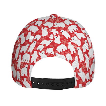 Polar Bear And Snowflake Pattern Print Baseball Cap